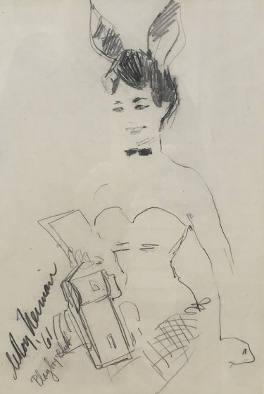 375x559 Bunny Photographer Drawing 1961 17x21 By Leroy Neiman