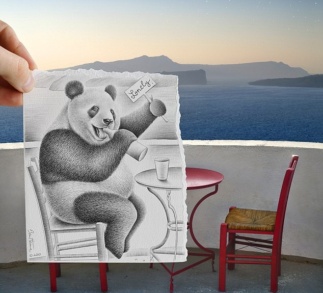 634x575 Pencil Vs Camera Ben Heine Combines Photography Amp Drawing