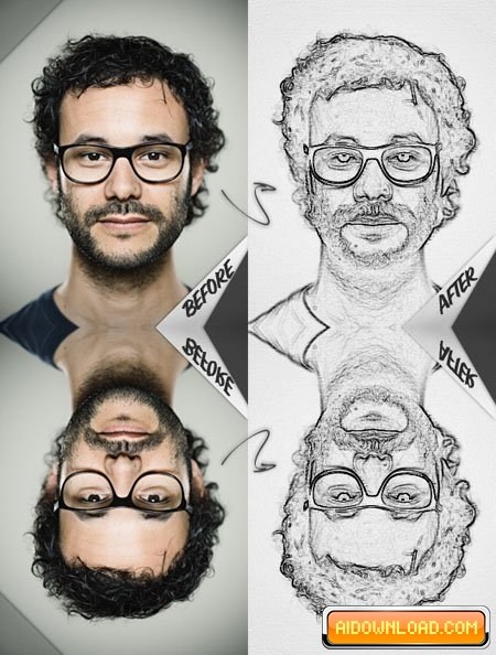 450x594 Pencil Drawing Effect Photoshop Action Free Download Free