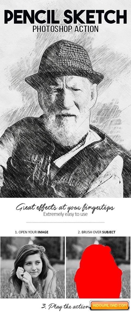 500x1187 Pencil Sketch Photoshop Action 17996066 Free Download Free