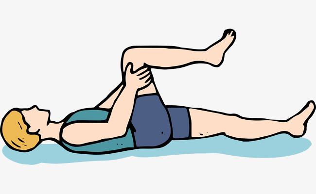 650x400 Lying Leg, Physiotherapy, Physical Training, Cartoon Hand Drawing