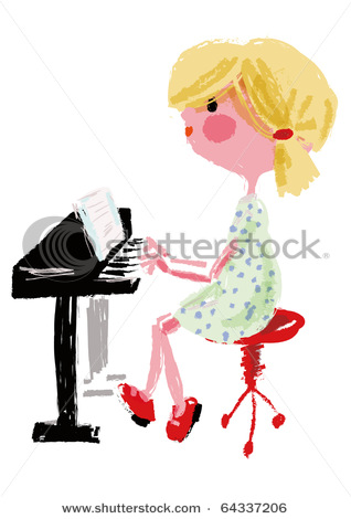 318x470 Playing Piano Cartoon Drawing