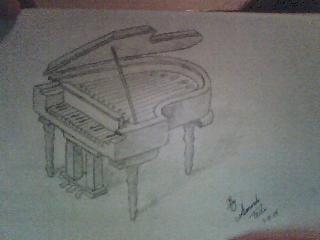 320x240 Piano Pencil Drawing By Mandy1227