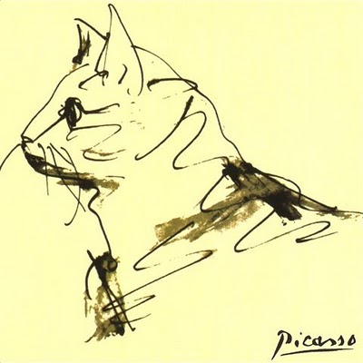 400x400 Pablo Picasso 1881 1973). Drawing Of Cat. Gatos Pintura