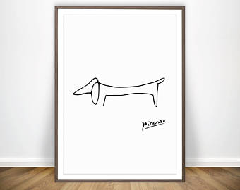 340x270 Picasso Dog Drawing Etsy