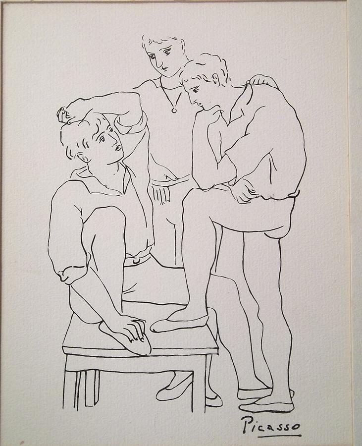 731x900 After Picasso Ballet Dancers Drawing By Pablo Picasso