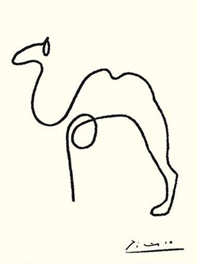 400x534 Camel Pablo Picasso Using Only A Single Line, Picasso Is Able