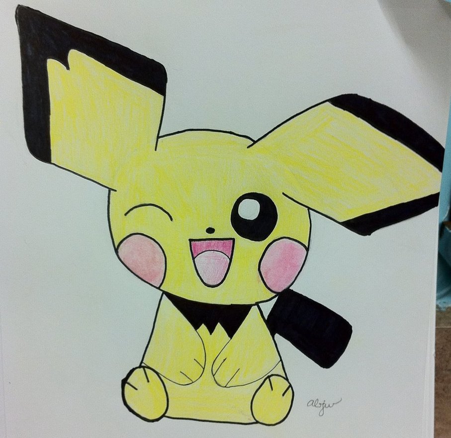 907x881 Pichu Colored By Shylyn Drawing Queen