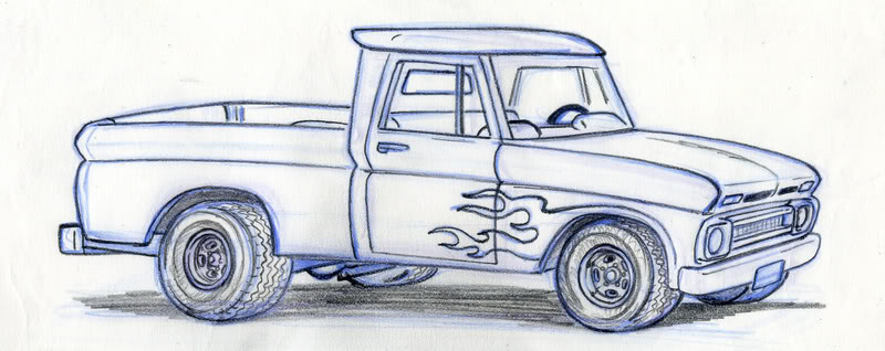 800x318 Pickup Truck Sketch Images