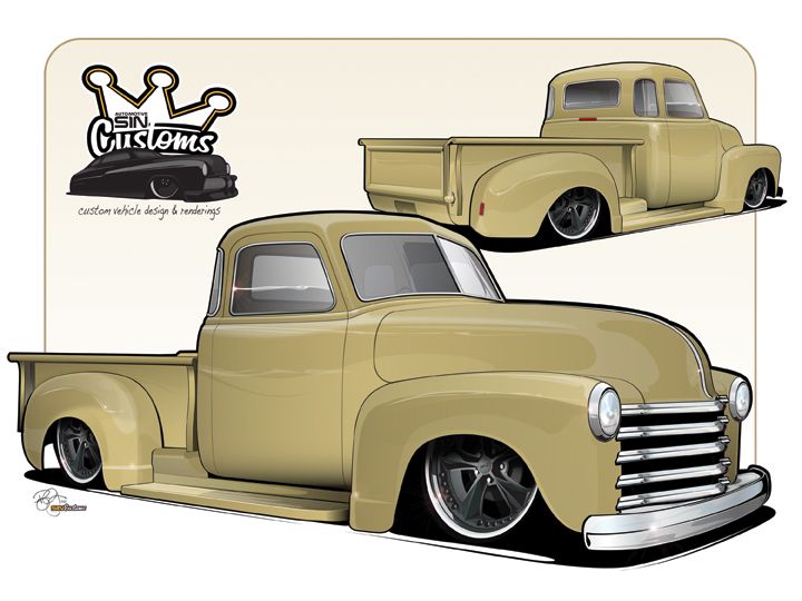720x540 1953 Chevy Truck Drawing Hot Rod Coloring Pages