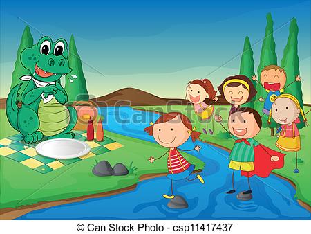 450x338 Kids And Crocodile