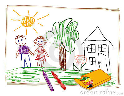 400x309 Drawing With Crayons Clipart