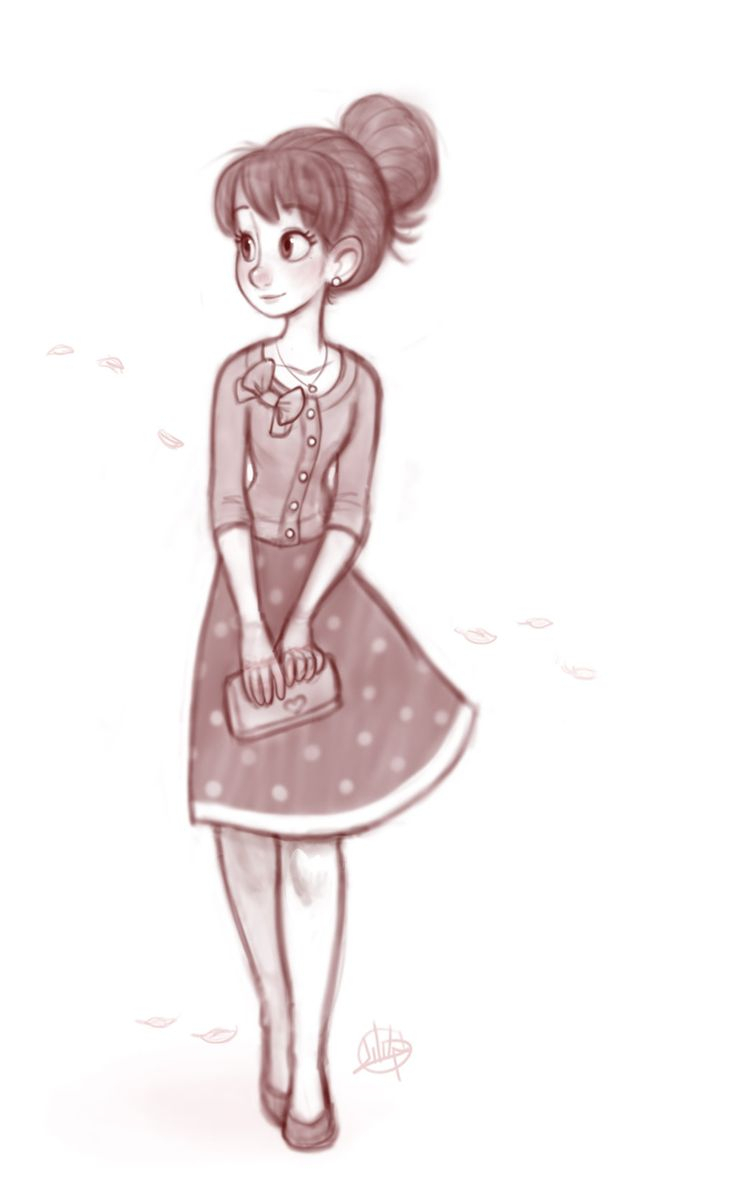 736x1196 Cute Drawing Of A Girl Best Ideas About Cute Girl Drawing