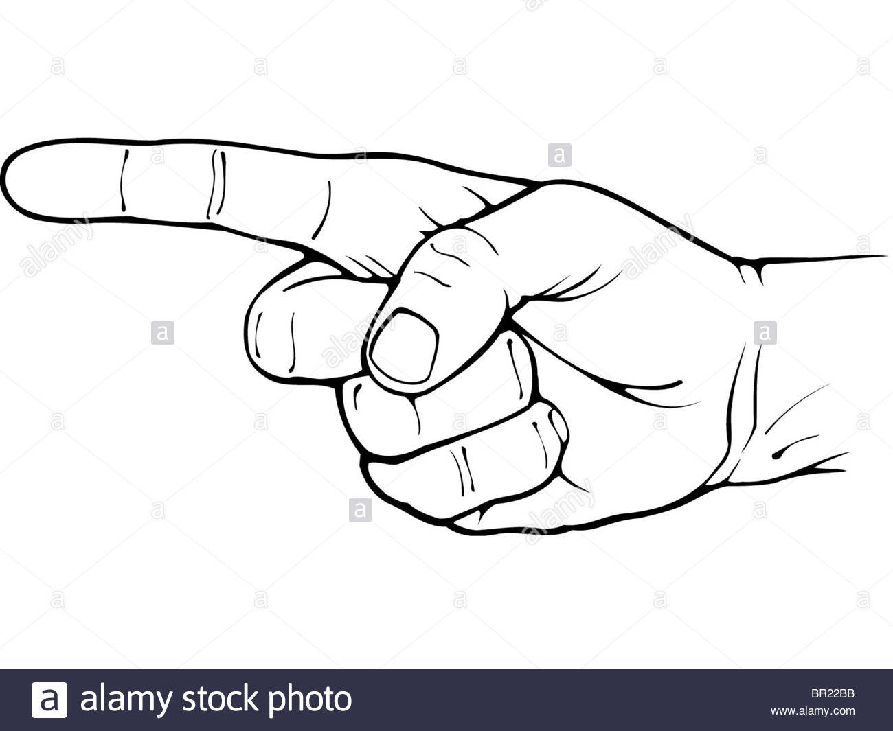 1300x1065 A Black And White Drawing Of A Hand Pointing Stock Photo 31393247