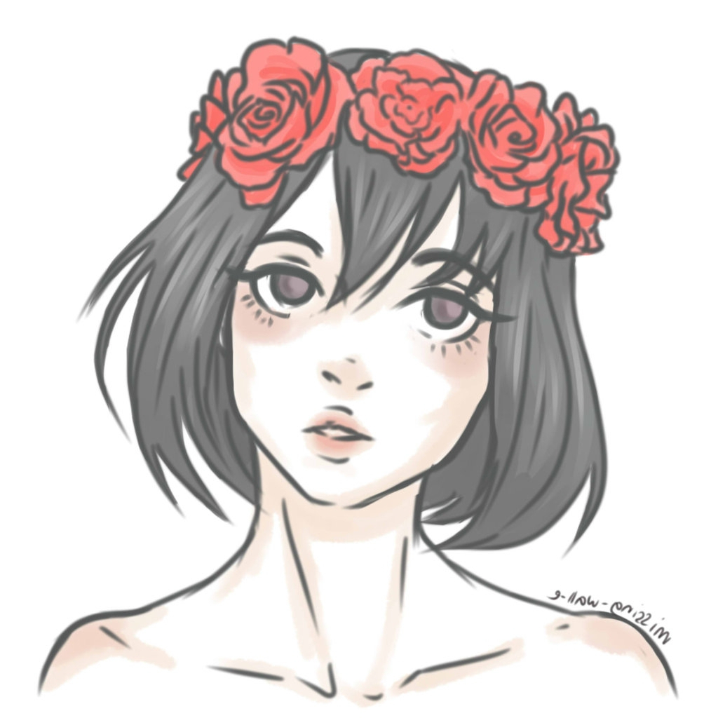 1024x1024 Tumblr Girl Drawing Drawing Of A Sad Girl Tumblr Flower Girl