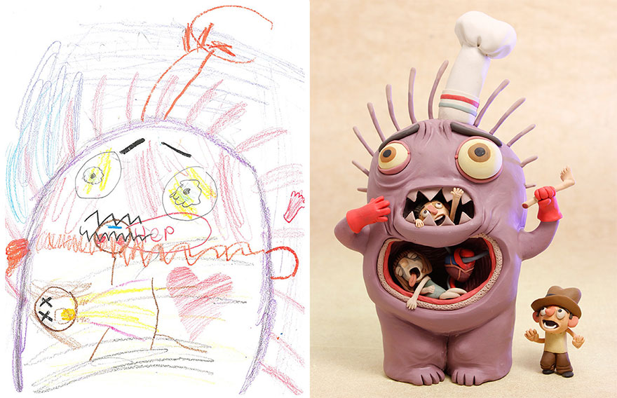 880x568 The Monster Project Recreates Kids Drawings From Artists Around