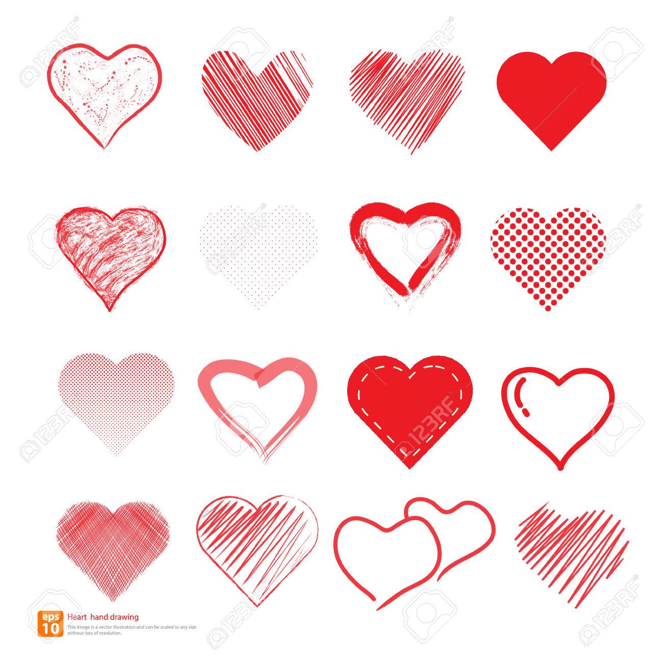 1300x1300 New Heart Hand Draw Vector Design Royalty Free Cliparts, Vectors