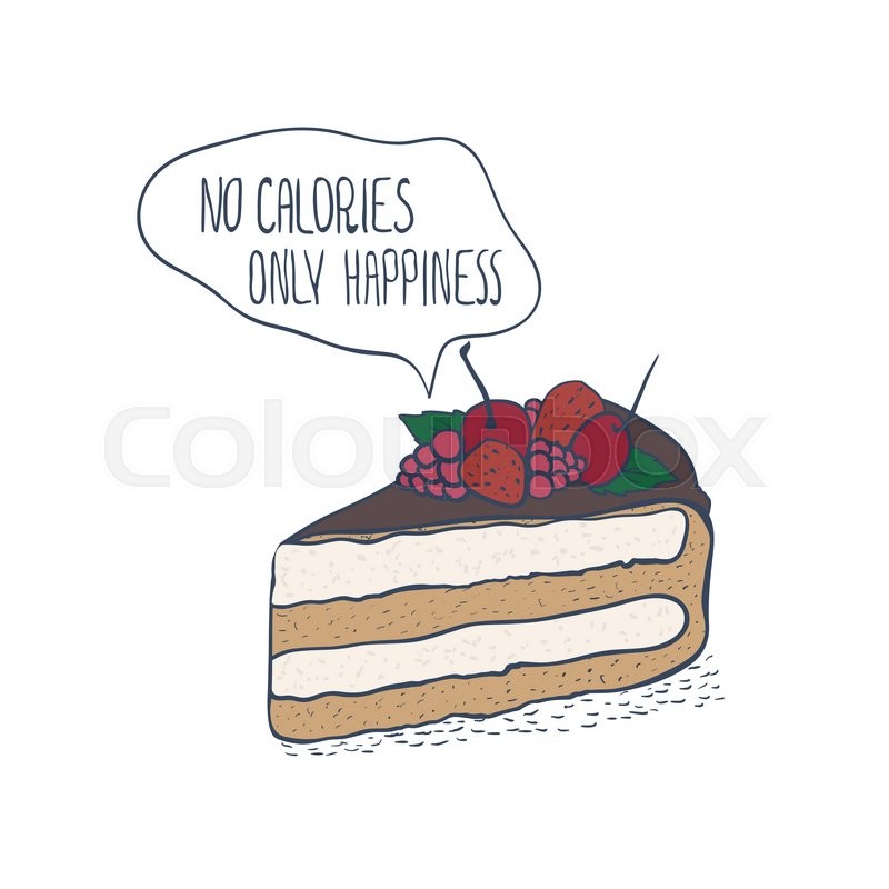800x800 Illustration A Piece Of Cake With Berries On A White Background