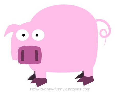 450x373 Drawing A Pig Cartoon