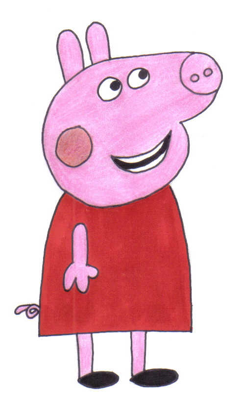 496x843 How To Draw Peppa Pig Feltmagnet