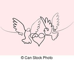 240x194 Pigeons With Heart. Couple Of White Pigeons Flying Against