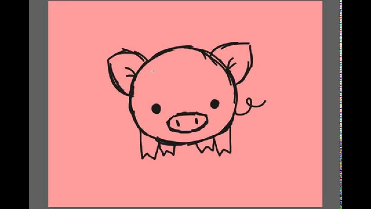 1280x720 How To Draw A Cartoon Piggy D
