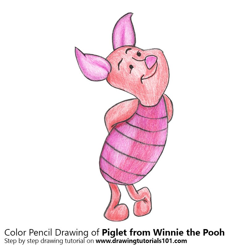 800x800 Piglet From Winnie The Pooh Colored Pencils
