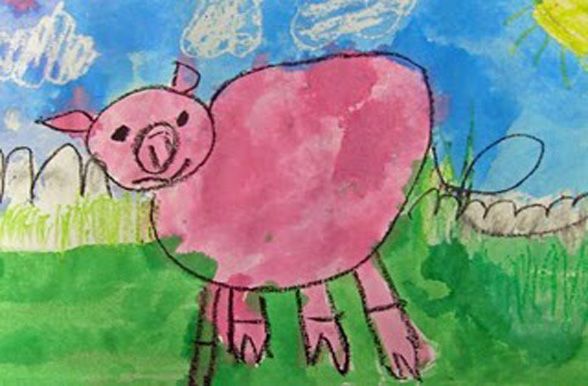 588x386 How To Draw A Pig Art Lessons, Kindergarten And Farming