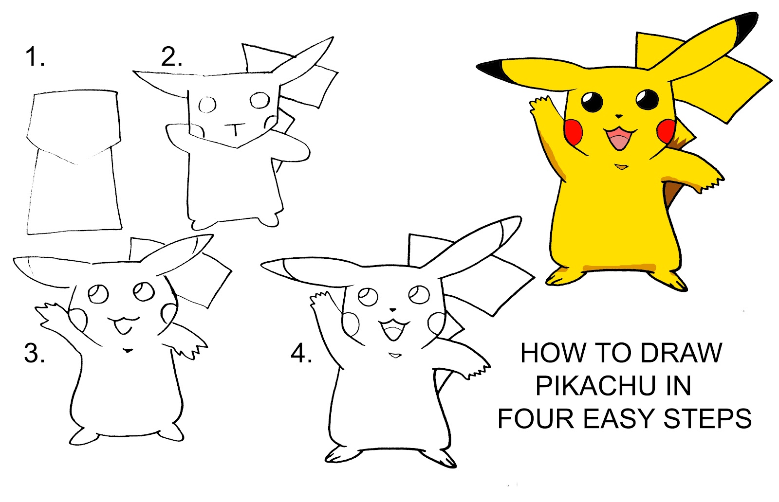 How To Draw Pokemon Pikachu Step By Step Easy Pokemon Drawing Easy ...