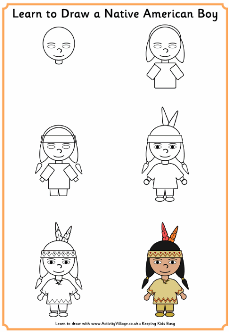 460x667 Learn To Draw A Native American Boy