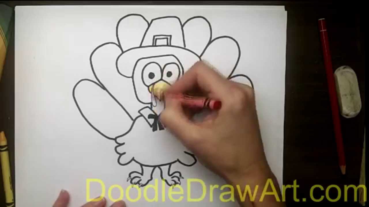 1280x720 Drawing How To Draw A Turkey In A Pilgrim Hat