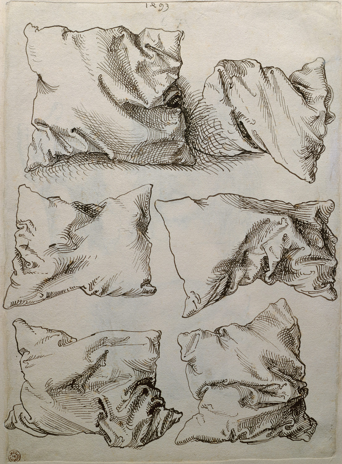 1107x1500 Self Portrait, Study Of A Hand And A Pillow (Recto) Six Studies