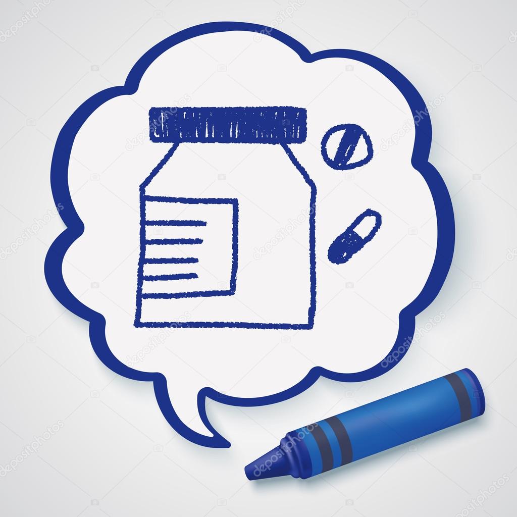 1024x1024 Pills Doodle Drawing Icon Element Stock Vector Hchjjl