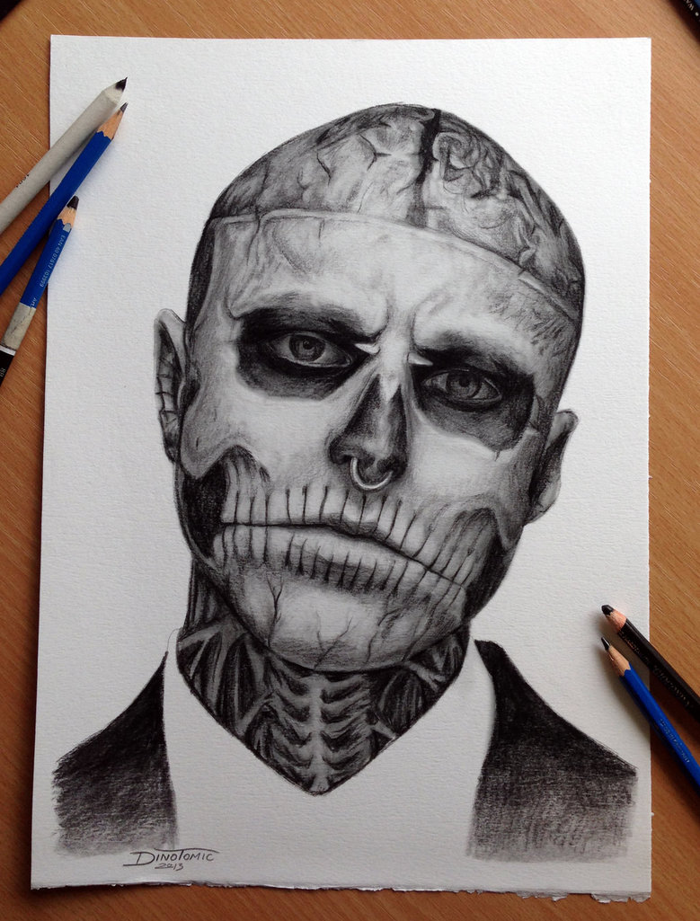 779x1025 My Pencil Drawing Of Rick Genest Aka Zombie Boy By Atomiccircus