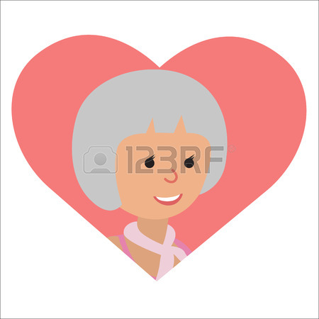 450x450 Vector Drawing Icon Little Girl In The Pink Heart Royalty Free