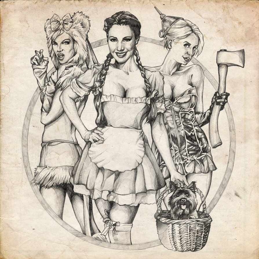 894x894 Halloween Wizard Of Oz Pinup Girl Sketch By Benke33