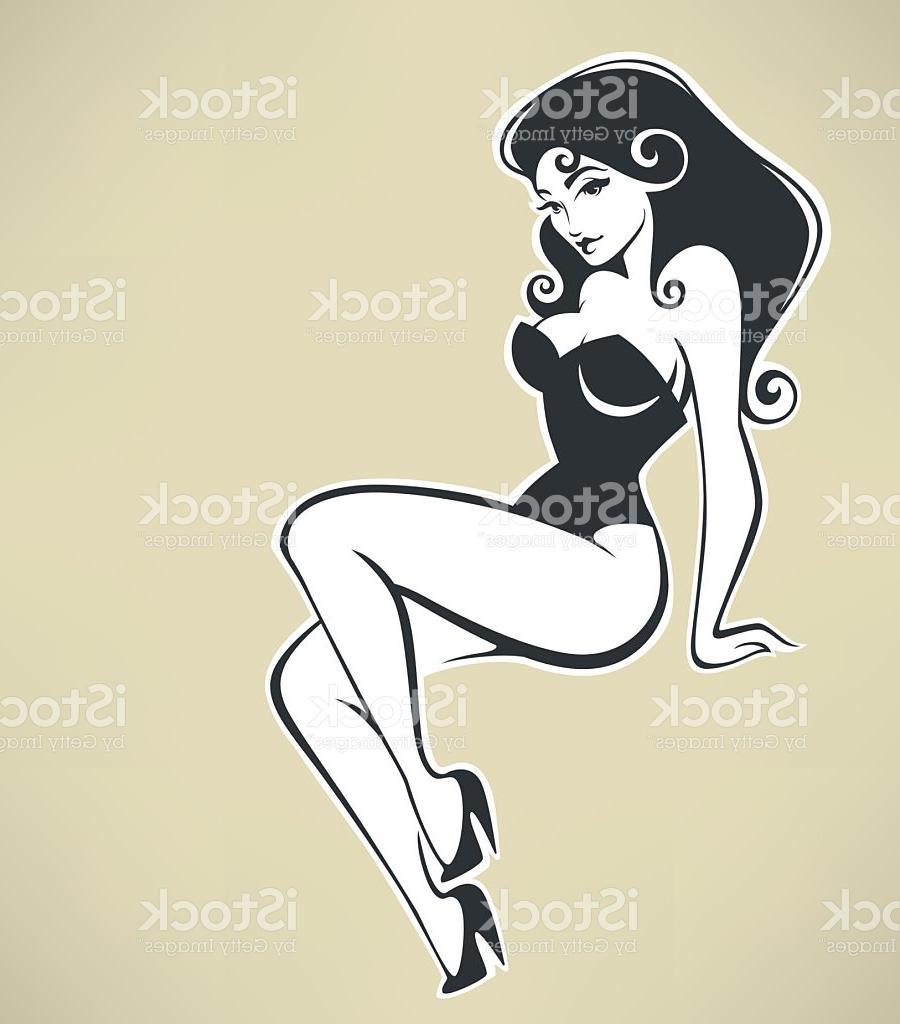 900x1024 Top 10 Sitting Pinup Girl On Beige Background Vector Drawing