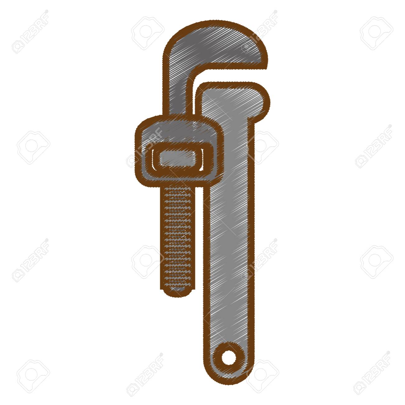 1300x1300 Pipe Wrench Icon Over White Background. Repair Tools Concept