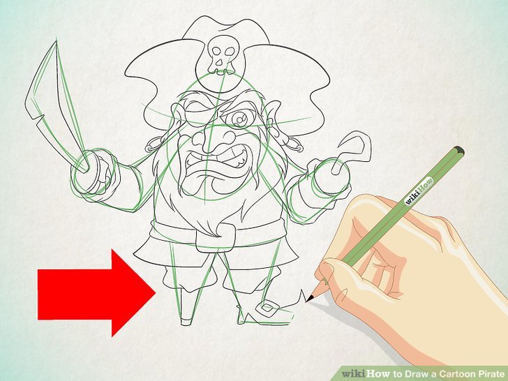 728x546 How To Draw A Cartoon Pirate 13 Steps (With Pictures)