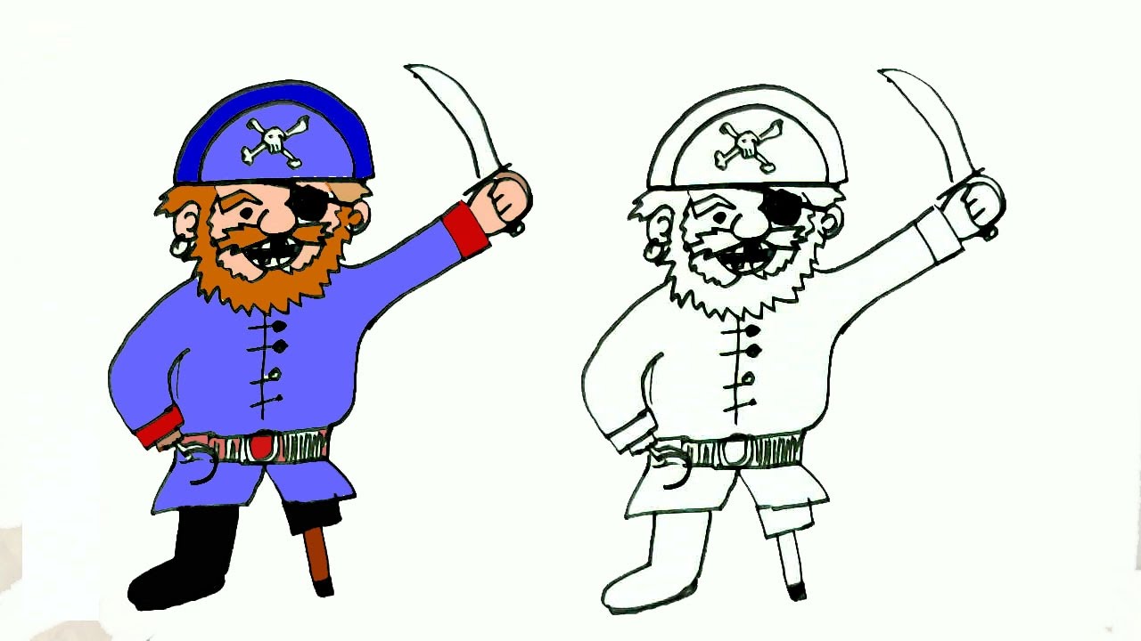 1280x720 How To Draw A Pirate In Easy Steps For Children. Beginners
