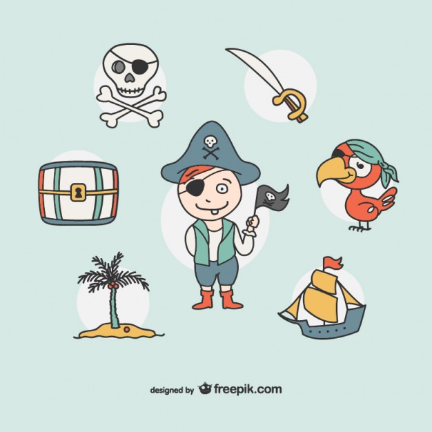 626x626 Pirate Drawing Icons Collection Vector Free Download