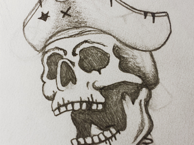 400x300 Skeleton Pirate Drawing (Pt 1.) By Kevin May