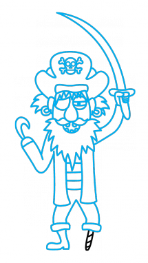 215x382 How To Draw A Pirate, Easy Step By Step Drawing Tutorial