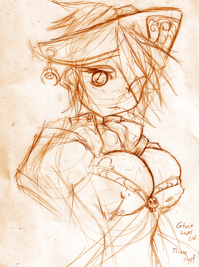 681x915 Pirate Girl Sketch By Ghostserver