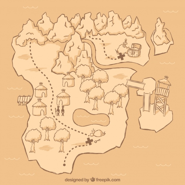 626x626 Hand Drawn Pirate Treasure Map Vector Free Download