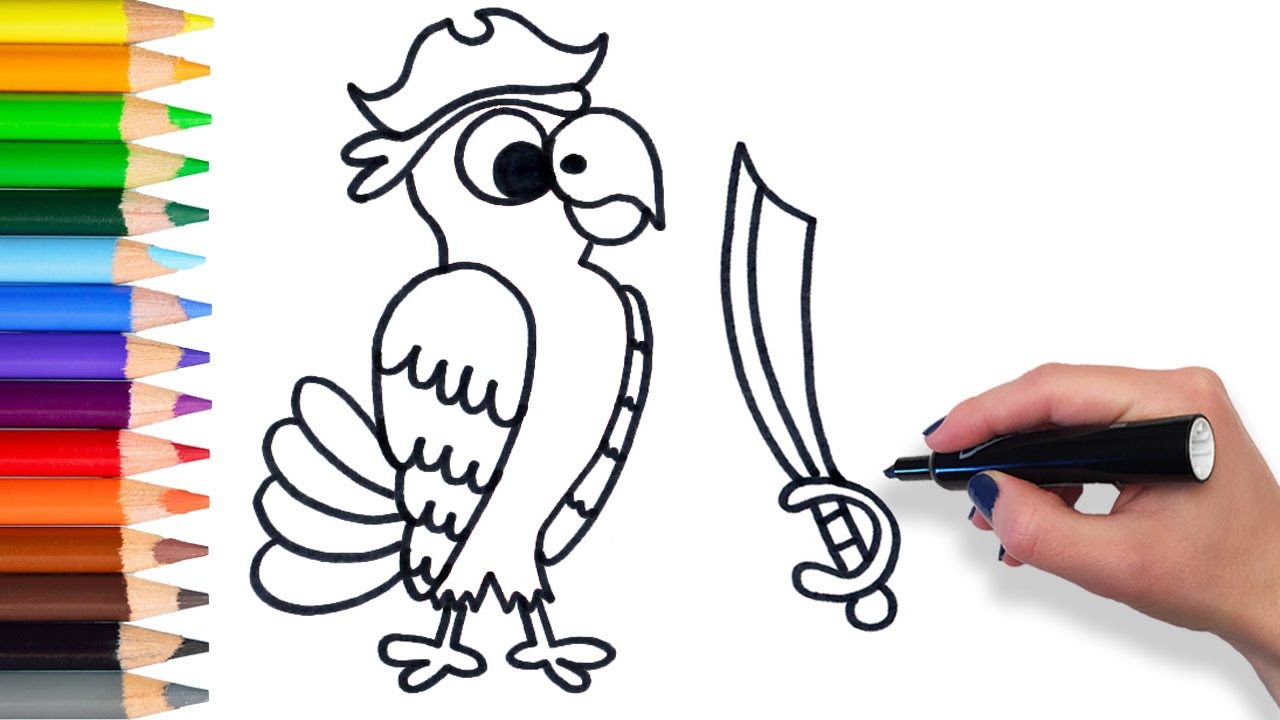 Pirate Parrot Drawing at GetDrawings | Free download