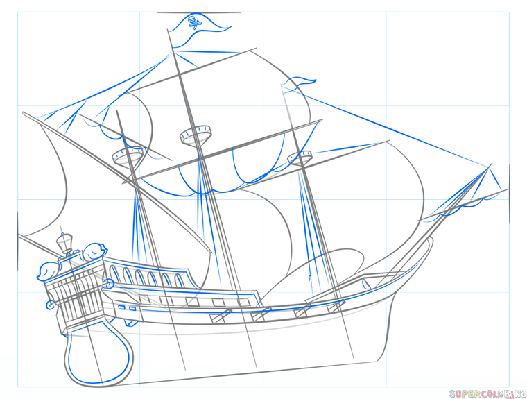 760x575 How To Draw A Pirate Ship Step By Step Drawing Tutorials