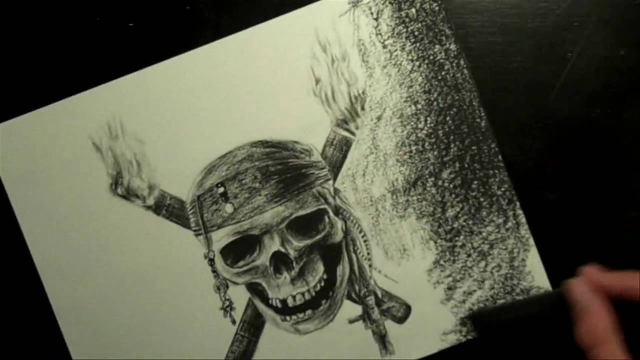1280x720 Pirate Skull Speed Drawing
