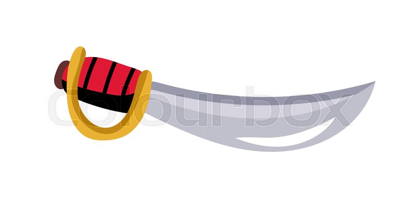 799x420 Pirate Sword Icon. Children Drawing Of Pirate Accessories Vector
