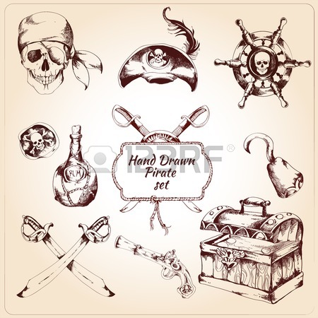 450x450 Old Quest Adventure Pirate Treasure Paper Map Vector Illustration